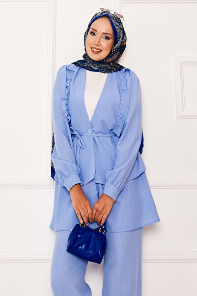 EBRUTESETTÜR Double Set with Ruffle Detail on the Skirt, Baby Blue