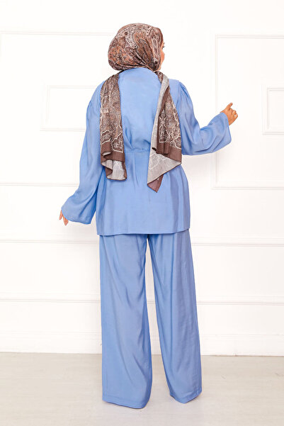 EBRUTESETTÜR Birt Buttoned Mobile Belted Double Suit Black