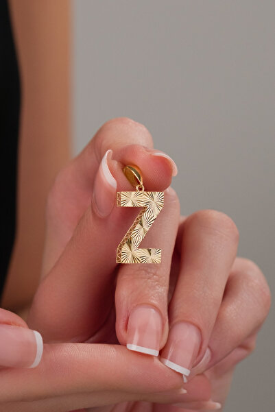 ZEYNEPLİ GOLD 14 AYAR ALTIN BÜYÜK FÜZYON Z HARFLİ KOLYE UCU