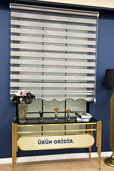 VOLPER MEKANİK 915 Stor Zebra Perde Bambu Gri Etek Dilimli