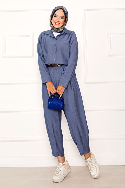 EBRUTESETTÜR طقم بنطلون شالوار مريح باللون الأزرق