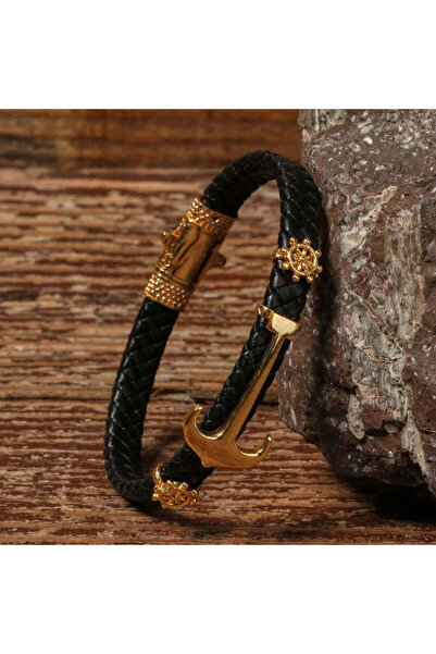 SUMRA سوار مصنوع يدويًا من الجلد الطبيعي والنحاس مع مشبك قفل SPF-P-031