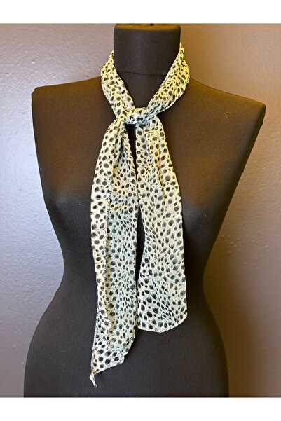 Gönülden Tasarım 115X15 см Леопардовий шифоновий шарф FÜME