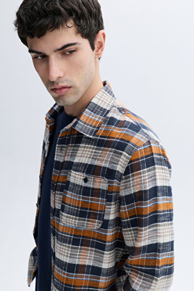 Mudo Regular Fit Plaid Shirt with Long Sleeves