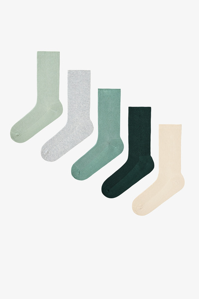 Penti 5 Pairs of Cotton Ribbed Colorful Socks