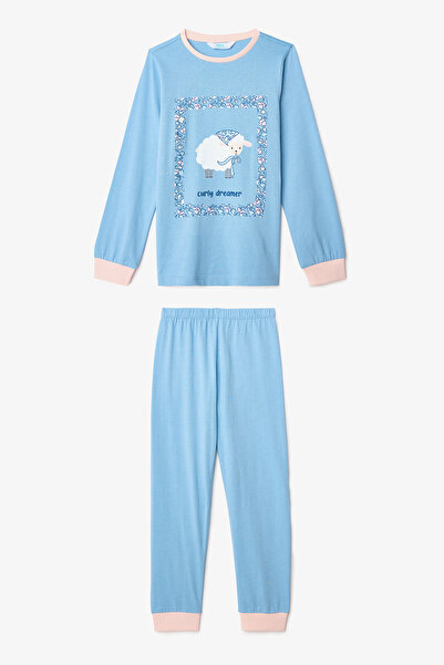 Penti Zweiteiliges Langarm-Pyjama-Set aus Baumwolle mit Blumenmuster von On The Lamb für Mädchen