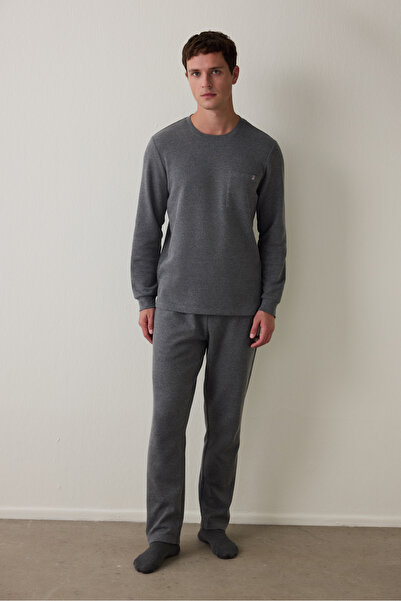 Penti Anthracite Antra Men's Relax Long Sleeve Pajama Set