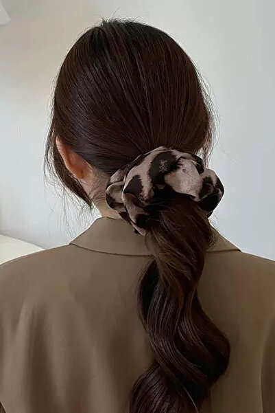 TAKIŞTIR Dark Brown Color Leopard Patterned Bagel Buckle