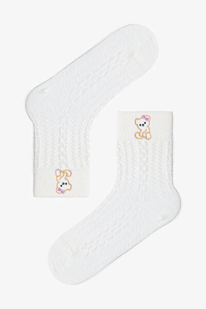 Penti Marshmallow Girl's Cutie Bear Bear Patterned 3-Piece Sock Socks