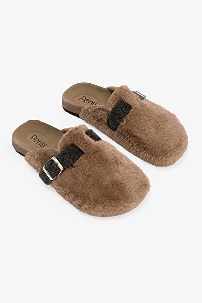 Penti Παντόφλες σπιτιού με λεπτομέρεια μπεζ ζώνης