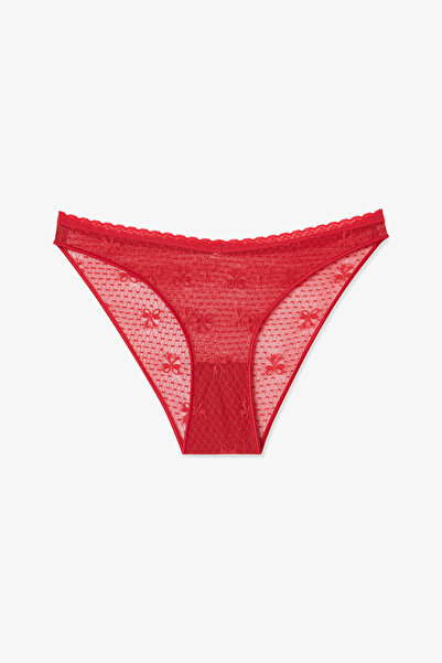 Penti Red Easy Lace V Shape Slip Panties