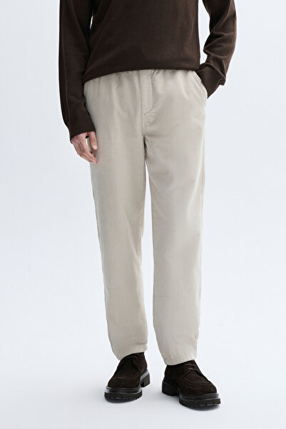 Mudo Tapered Fit Velvet Pants with Tie at the Waist