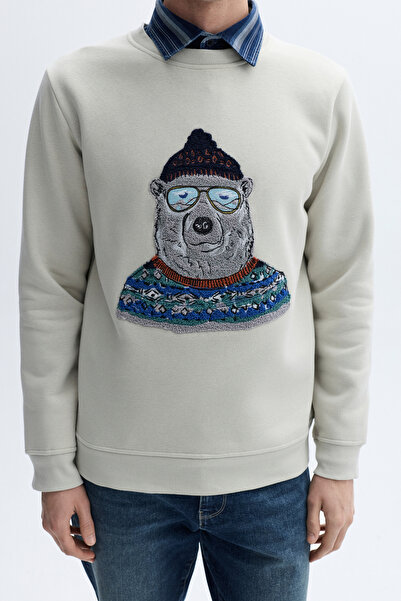 Mudo Embroidered Cycling Neck Sweatshirt