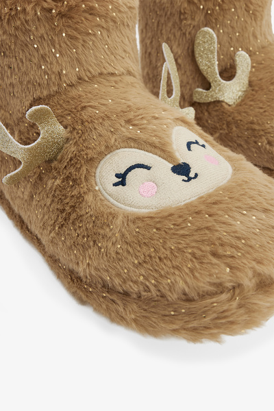 Penti Beige Rentier-Hausstiefel