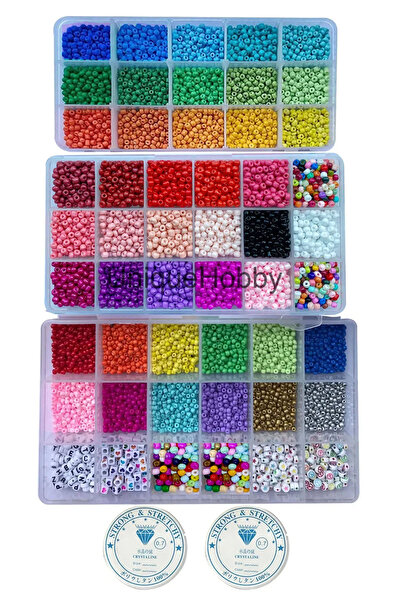 uniquehobby مجموعة تصميم المجوهرات المكونة من 3 صناديق - مجسمات من الخرز الرم...