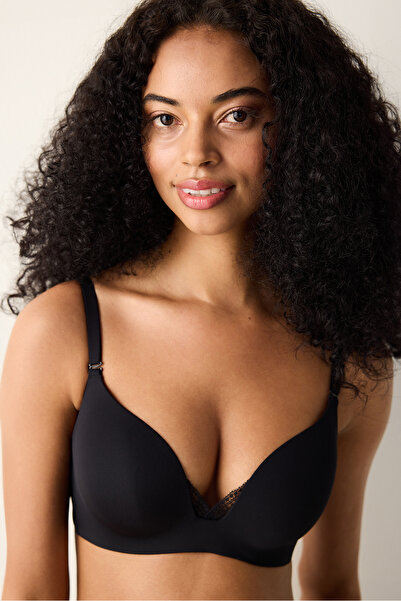 Penti Black Eliza Underwire-Free Push up Low-Cut Bra