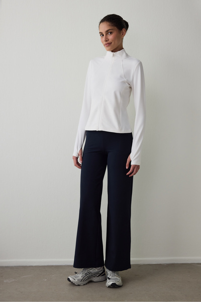 Penti Black Thermal Effect Long Sleeve Zippered Mock Neck Jacket