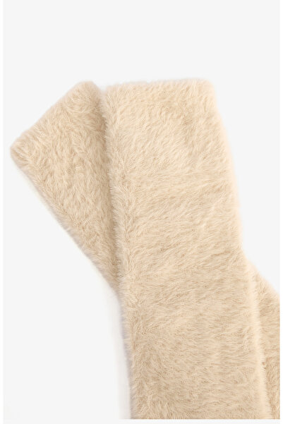 Penti Ecru Soft Textured Long Gloves