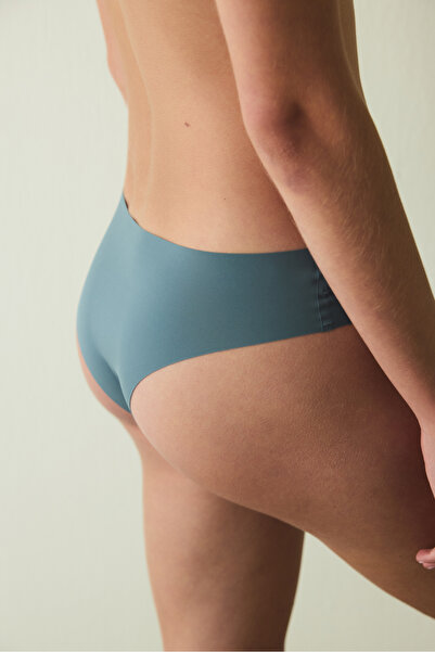 Penti Dark Gray Non-Marking Laser Cut Regular Waist Brazilian Panties