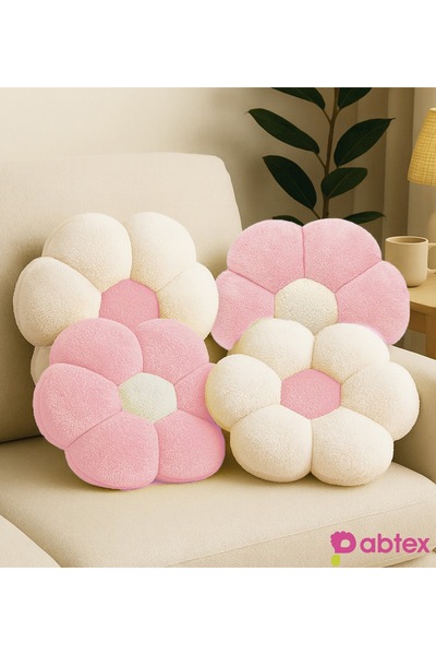 Pabtex Dekoratif Peluş Yastık Takımı 4’lü – Çiçek Şekilli Konforlu Yastıklar