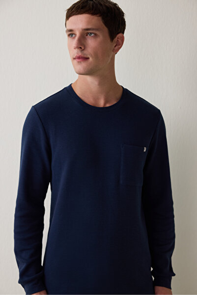 Penti Navy Blue Men's Pajama Set with Pockets