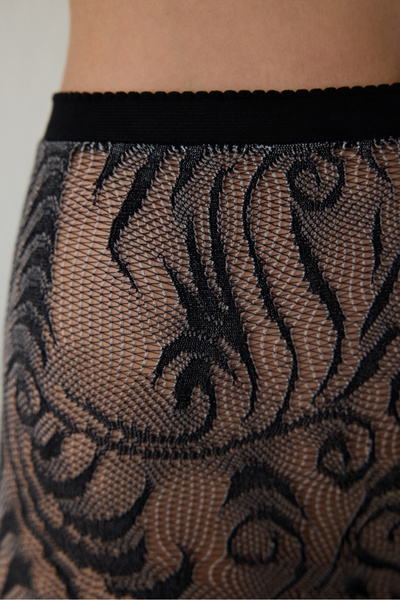 Penti Μαύρο καλσόν με έθνικ σχέδιο 15 Denier