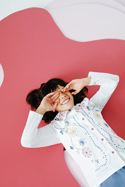 Penti Girls Floral Embroidered Handkerchief Cotton Pajama Set