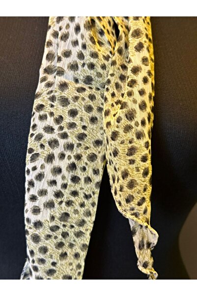 Gönülden Tasarım 115X15 см Леопардовий шифоновий шарф FÜME