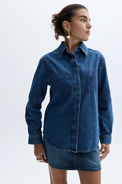 Mudo Embroidered Long Sleeve Jean Shirt