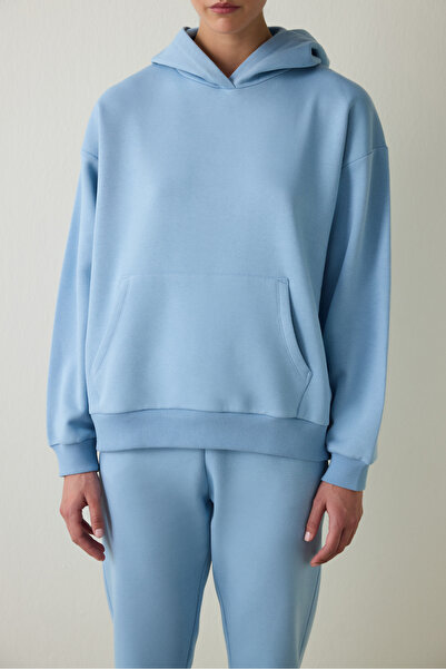 Penti Blue Oversize Hooded Active Sweatshirt