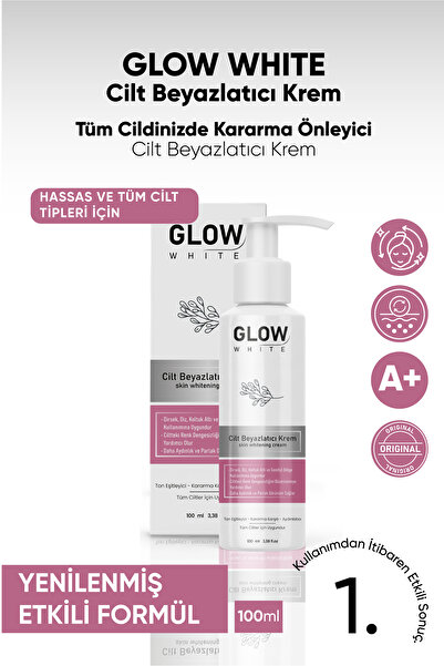 GLOW WHITE Cilt Beyazlatıcı Krem ( Diz,dirsek,genital Bölge Ve Tüm Vücut)