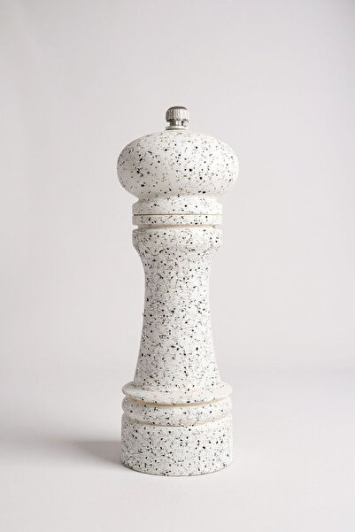 Unishop Büyük Mermer Görünümlü Karabiber Tuz Baharat Öğütücü Manuel El Değirmeni Tuzluk Karabiberlik