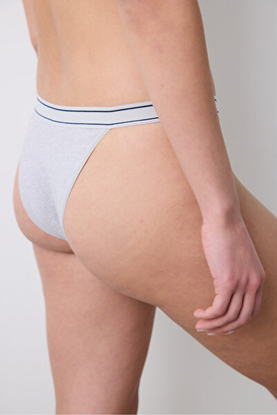Penti Gray Cotton Brazilian Panties