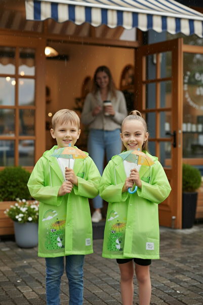 Milenay معطف واق من المطر للأطفال بغطاء للرأس على شكل تمساح لطيف - معطف واق م...