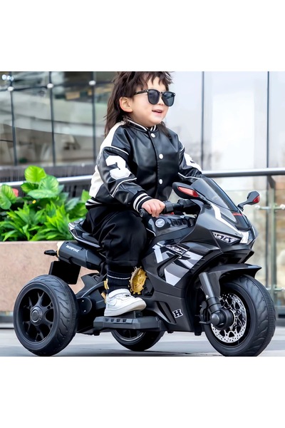 dehkah دباب ناري كهربائي ثلاثي العجلات للأطفال، 6 فولت، 4 أمبير/ساعة، 380 واط، مزودة بإضاءة LED وموسيقى