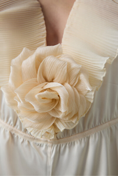 Penti Satin Flywheel Rose Teddy Cream Bodysuit