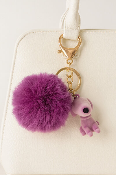 Modex Purple Plush Snoopy Bag Accessory Keychain
