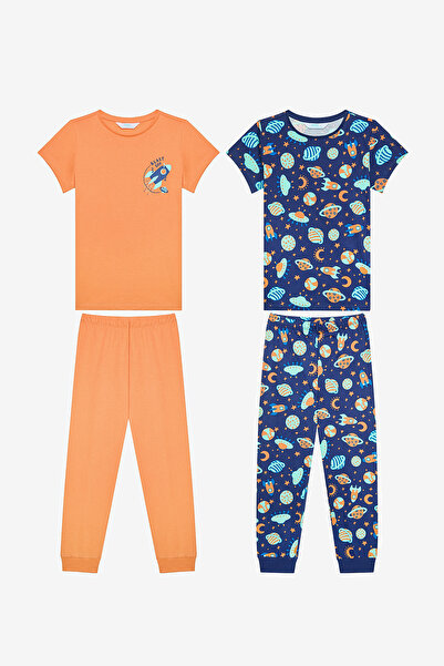 Penti Boy's Blast Off 2-Piece Multicolor Pajamas Set