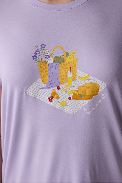 Penti Μπλουζάκι πιτζάμα Bon Vivant σε λιλά χρώμα