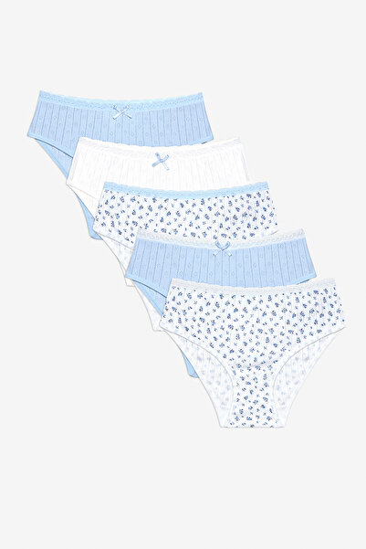 Penti Girl's Flowers Point 5-Pack Multi-Colored Slip Panties