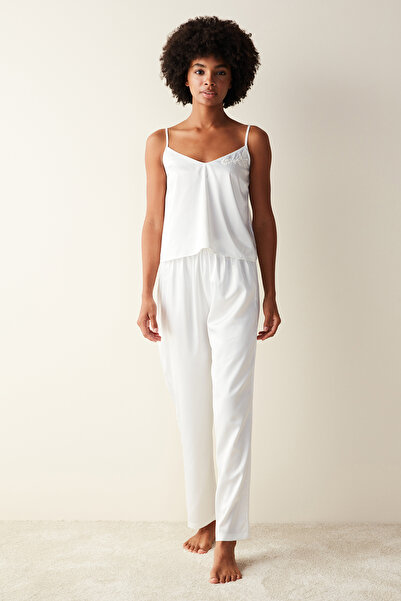 Penti Bridal Satin Trousers Off-White Pajama Bottoms