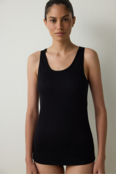 Penti Black Front Bow Thick Strap Thermal Undershirt