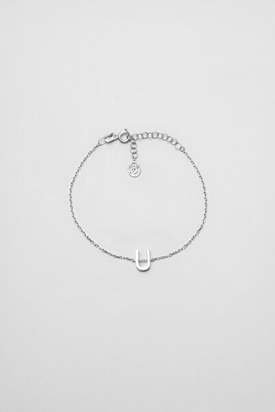 So CHIC... My Story U Harfi 18 Ayar Beyaz Altın Kaplama 18 Cm Gümüş Bileklik