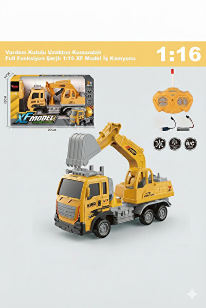 SCOWETTO Uzaktan Kumandalı Full Fonksiyon Şarjlı 1:16 İnşaat İş Makinesi Kepç...