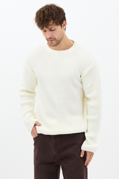 COOL TARZ Men's Ribbed Knitted Regular Knitwear Sweater