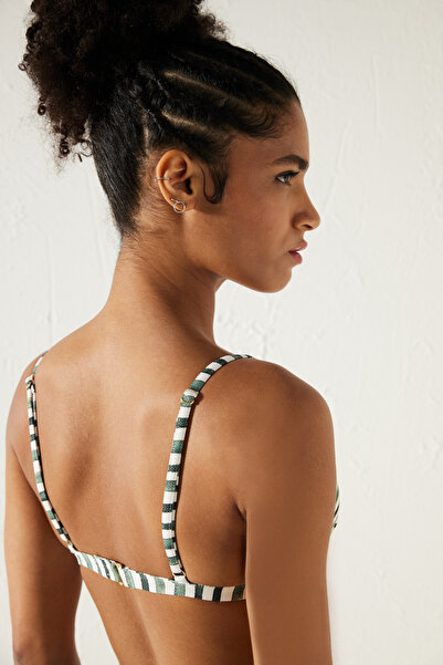 Penti Mali Line Patterned Triangle Bikini Top