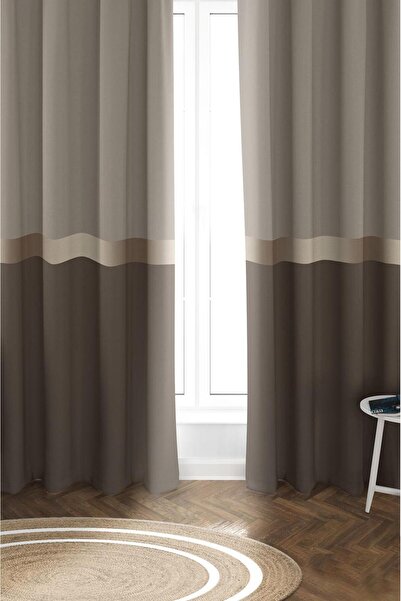 Dolce Mariee Parlak Saten Mikro Kumaş Çift Kanat Fon Perde Takımı PRD0002