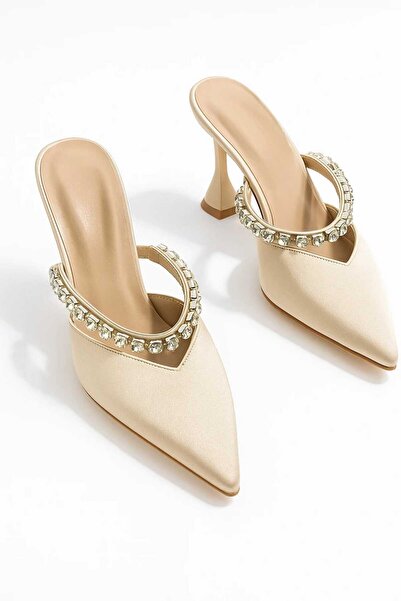 MİKANA MODA أحذية زفاف مزينة بالزهور والدانتيل (7 سم)