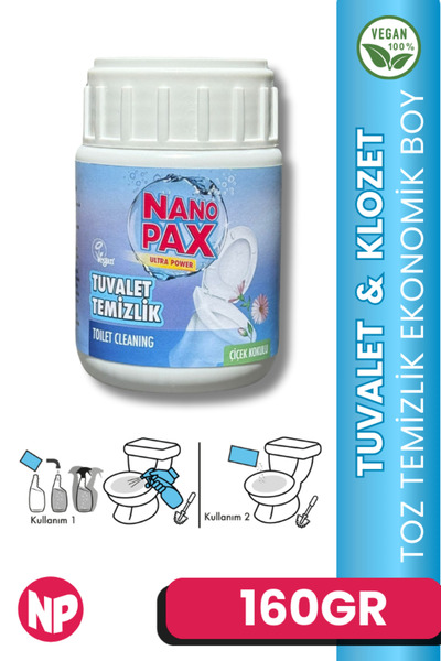 NanoPax TUVALET & KLOZET TEMİZLİK TOZU EKONOMİK BEBEK BOY 160GR