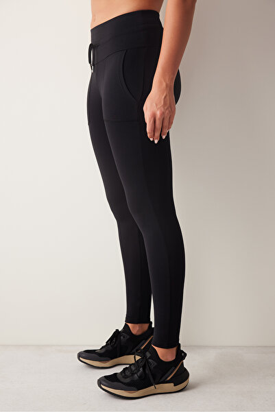 Penti Μαύρο κολάν άνεσης με ψηλή μέση με λεπτομέρεια μέχρι τον αστράγαλο